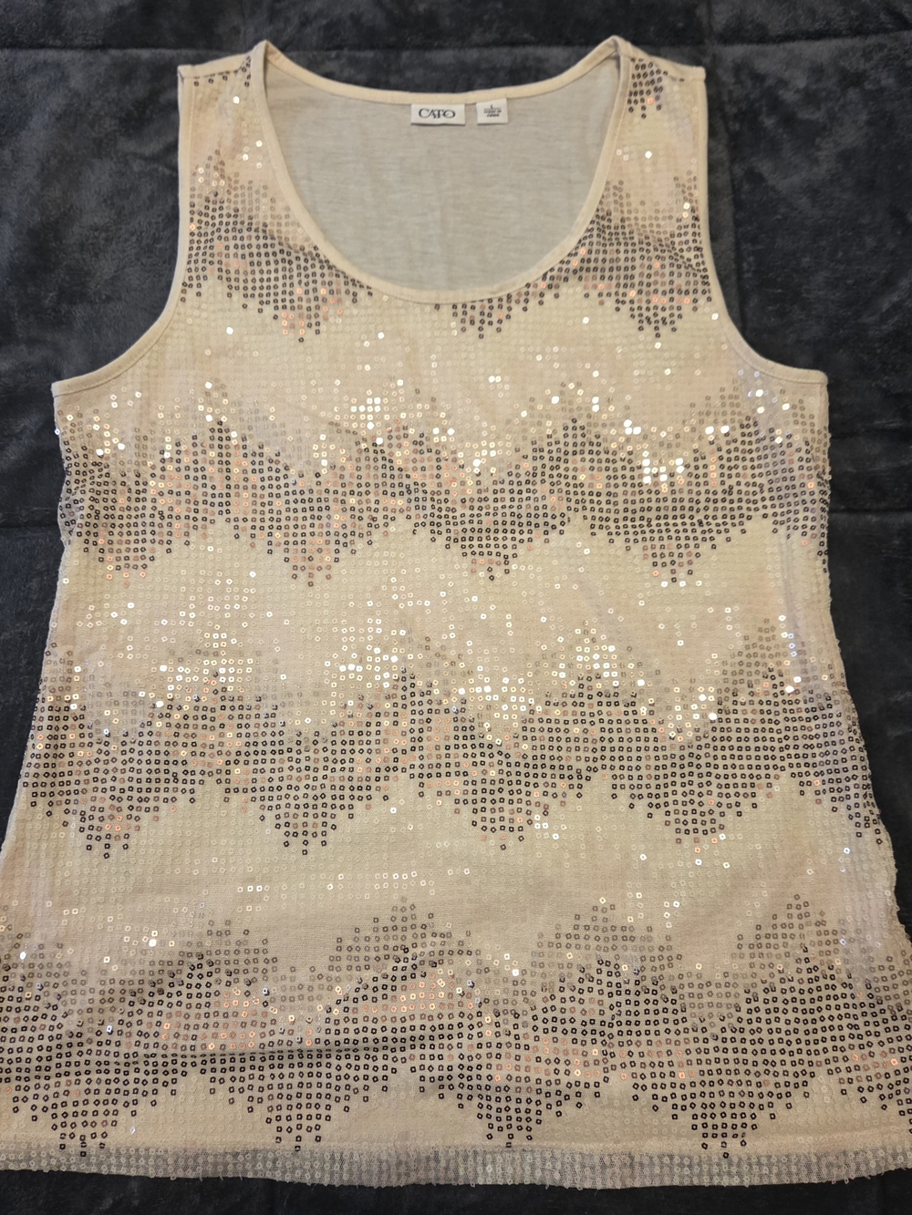 Cato Women's Cream Sequin Tank Top